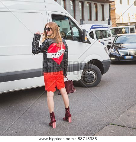 People Outside Alberta Ferretti Fashion Show Building For Milan Women's Fashion Week 2015