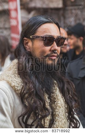 People Outside Alberta Ferretti Fashion Show Building For Milan Women's Fashion Week 2015