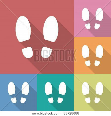 Shoe prints or Footprint icon.