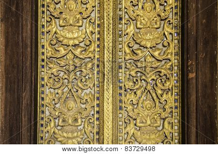 Art On Buddhism Temples Door