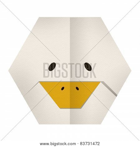 origami paper a duck (face)