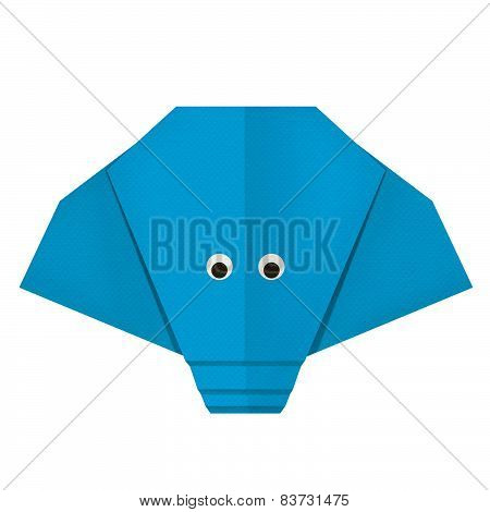 origami paper an elephant (face)