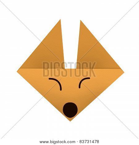 origami paper a fox (face)