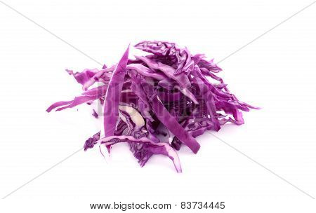 Sliced Red Cabbage On White Background