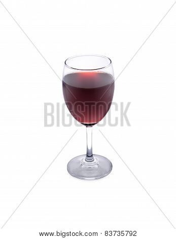 A Glass Of Red Wine On White Background