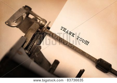 Vintage Inscription Made By Old Typewriter