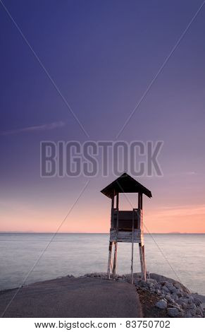 Pier at sunrise, eastern Thailand
