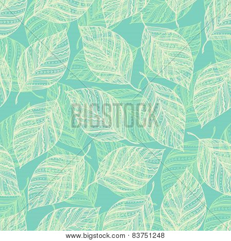 Seamless Pattern With Leaves.