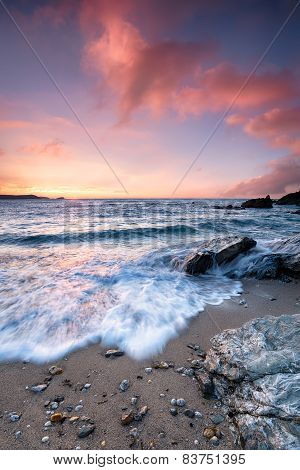 Sunset At Little Fistral Beach