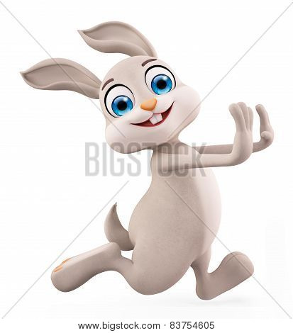 Easter Bunny With Running Pose