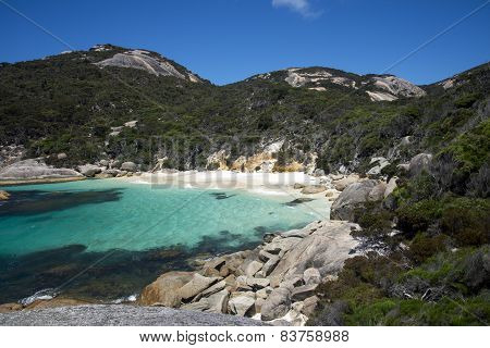 Small hidden bay near Little Beach in Two Peoples Bay Reserve near Albany