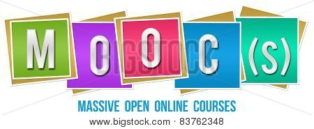 Moocs - Massive Open Online Courses Colorful Blocks