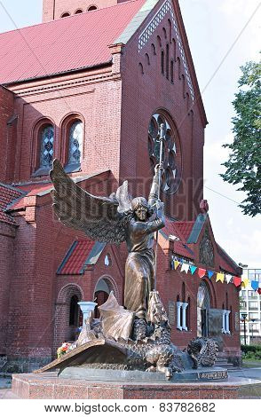 Monument To The Archangel Michael Shatterspear Snake Near The Church Of St. Simeon And St. Helena In