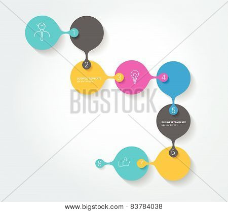 Step by step template. Vector tutorial.