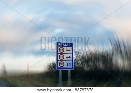 Speed Limitations In France- Entrance Sign