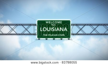 Lousiana USA State Welcome to Highway Road Sign