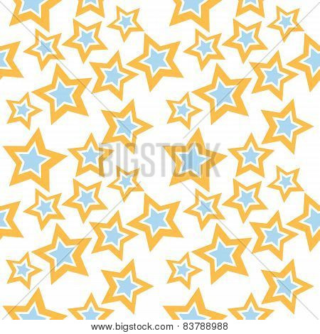 Star Pattern In Blue And Orange Colors