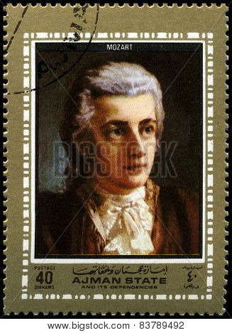 Wolfgang Amadeus Mozart Used Postage Stamp