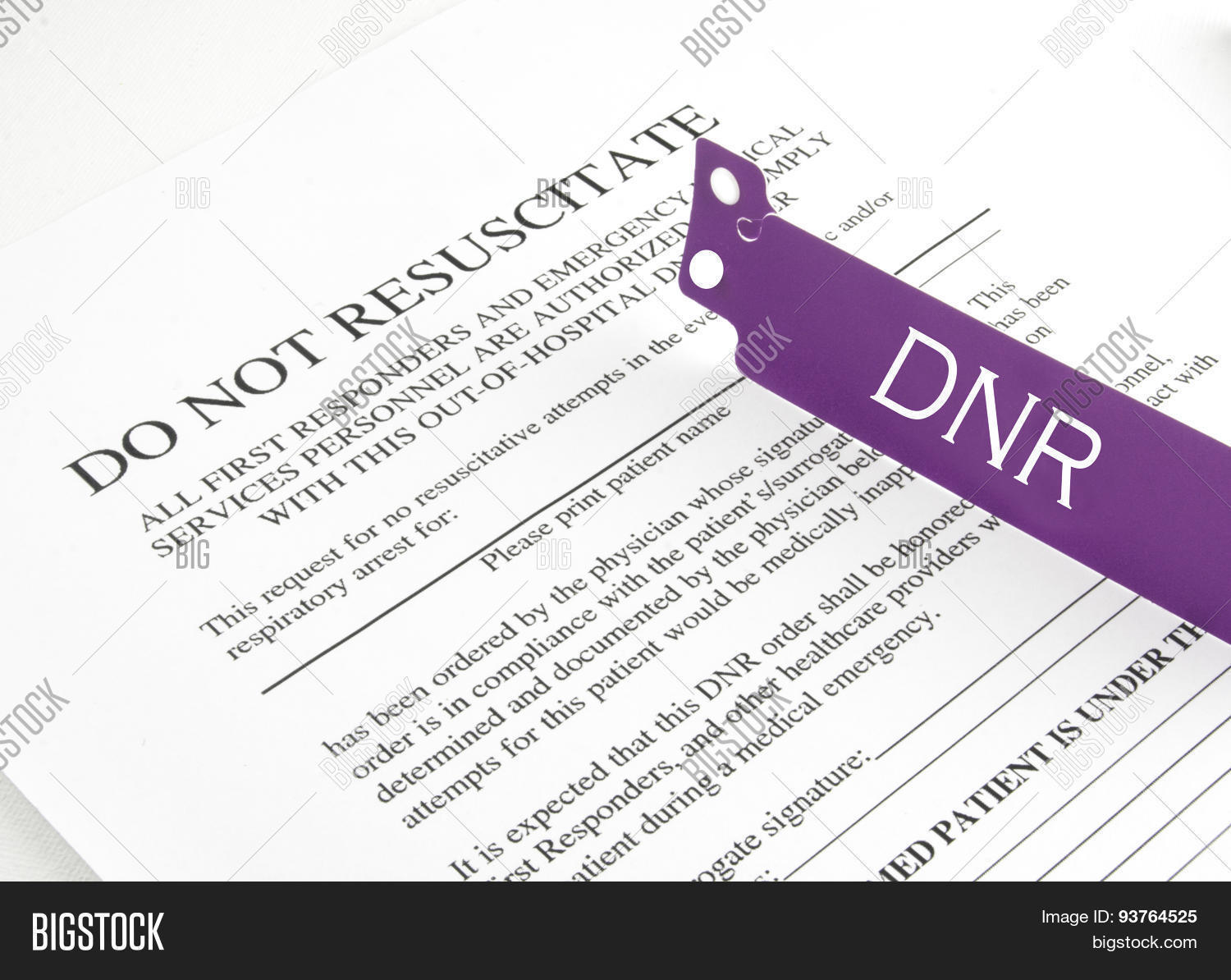 Dnr Bracelet Hospital Image & Photo (Free Trial) Bigstock