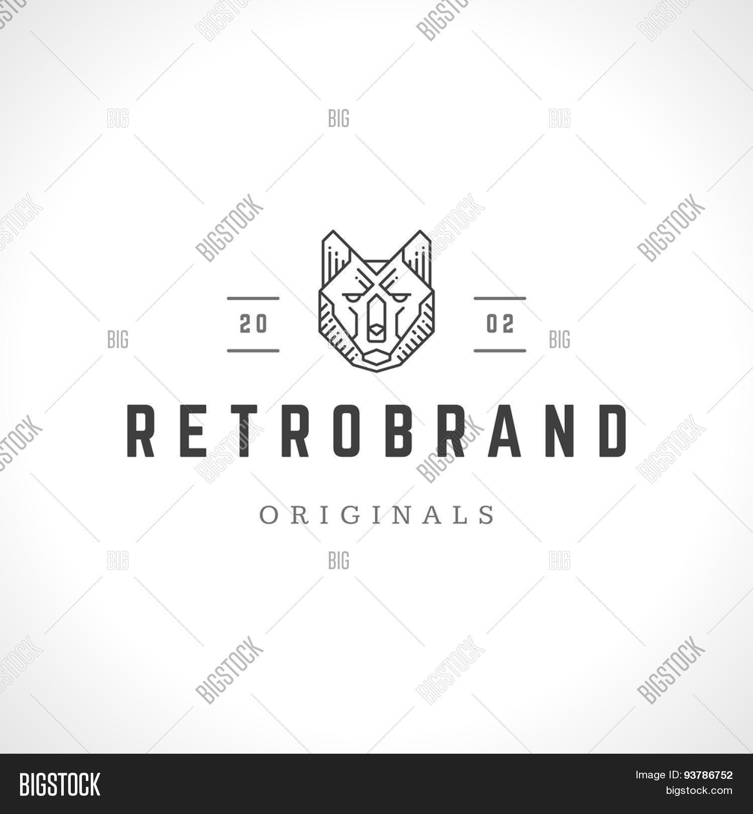 Wolf Face Logo Line Vector & Photo (Free Trial) | Bigstock