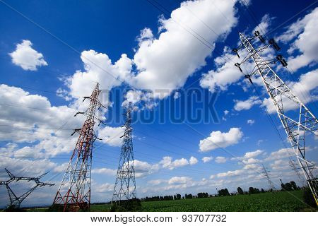 Electric Poles In A Field