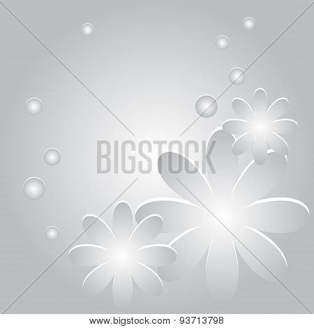Vector Abstract Background With Flowers And Circles