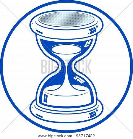 Time without end conceptual icon, web design element. 3d antique hourglass isolated on white. Time