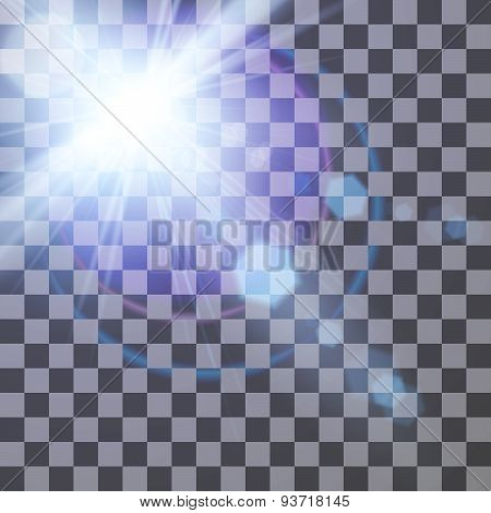 Transparent lens flare effect