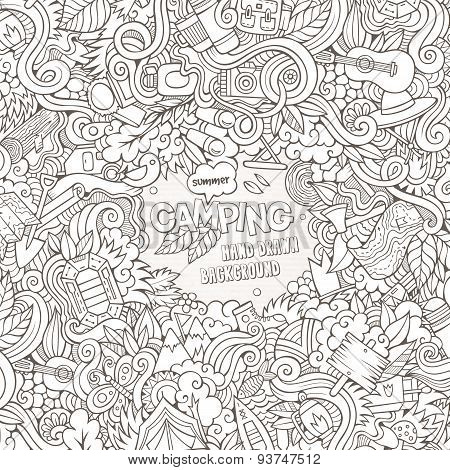 Cartoon Camping frame background
