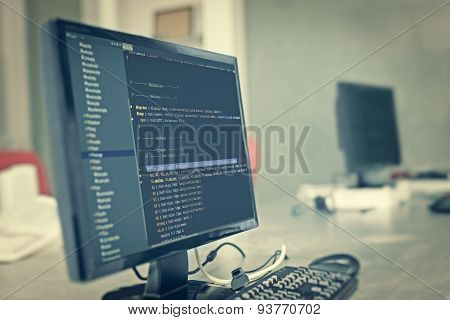 Web Site Codes On Computer Monitor At Office