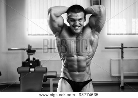 Bodybuilder in the gym Stock Photo