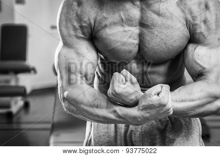 Bodybuilder in the gym Stock Photo