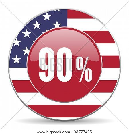 90 percent original american design modern icon for web and mobile app on white background
