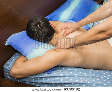 Young Man Getting Back Massage