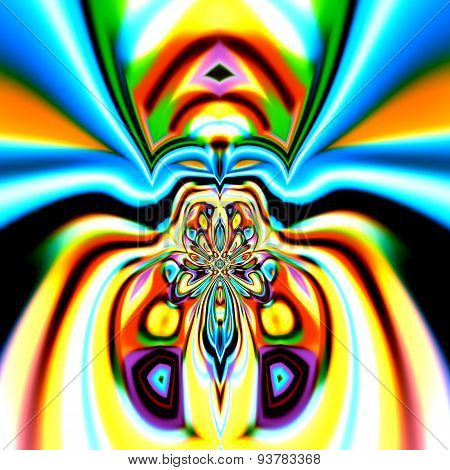 Colorful spider abstraction. Creative design illustration. Modern art composition. Surreal style.