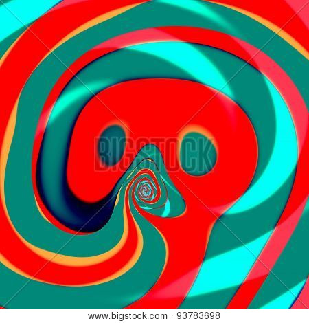 Psychedelic curled thongue. Computer art illustration. Modern style. Concept image. Element.