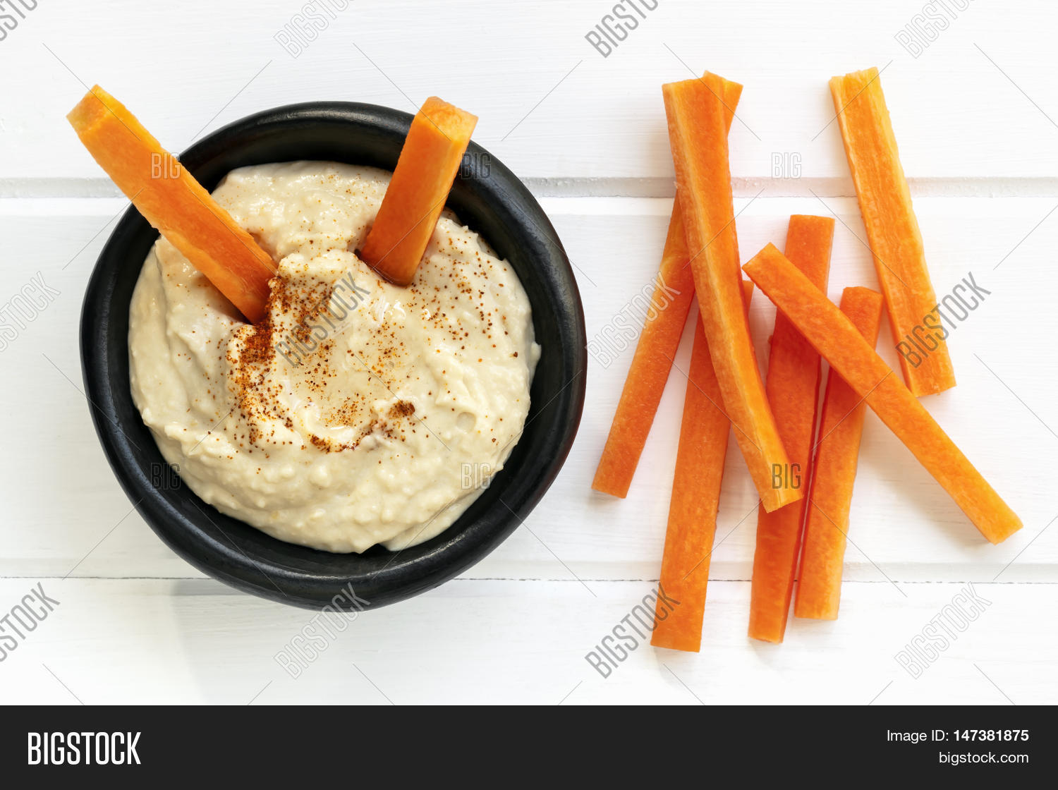 Hummus Carrot Sticks. Image & Photo (Free Trial) Bigstock