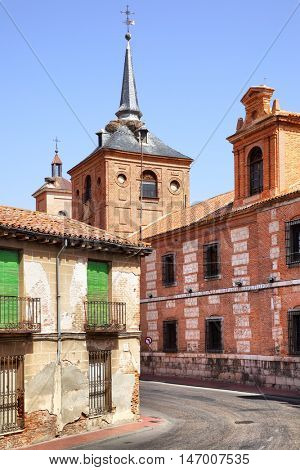 Old street near Oidor church in Alcala de Henares, Spain