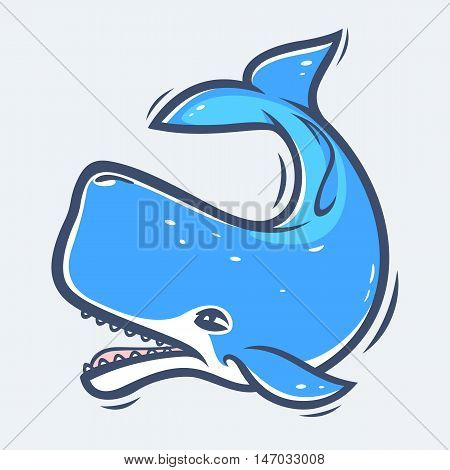 Sperm whale underwater sea life vector illustration