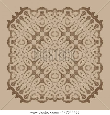 Vector dotted pattern frame or a gravure style ornament. dusty grunge dotted elements isolated on background