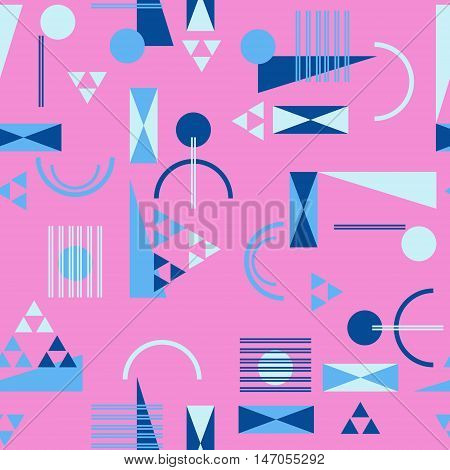 Seamless geometric pattern in retro 80s style Background