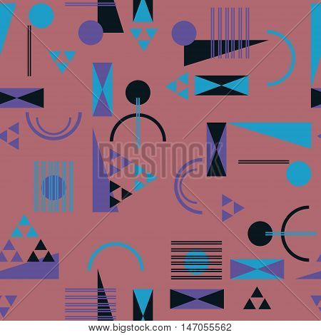 Seamless geometric pattern in retro 80s style Background
