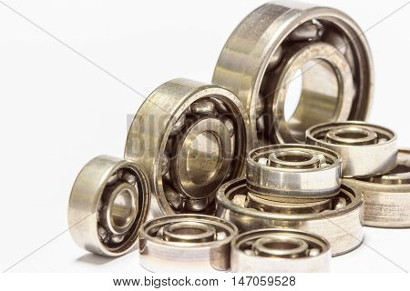 Old and dirty ball bearing, isolated on white background