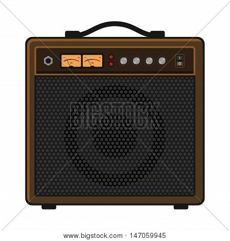 Electric Guitar Amplifier on White Background. Vector illustration