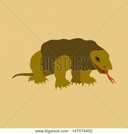 Lizard vector illustration style Flat  side view