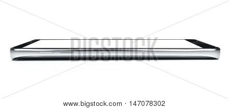 side view of smartphone isolate and white display