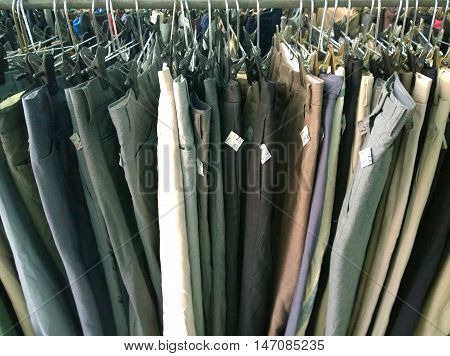 The Secondhand clothes in the local market