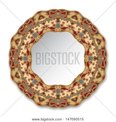 Decorative plate with gold and red ornament
