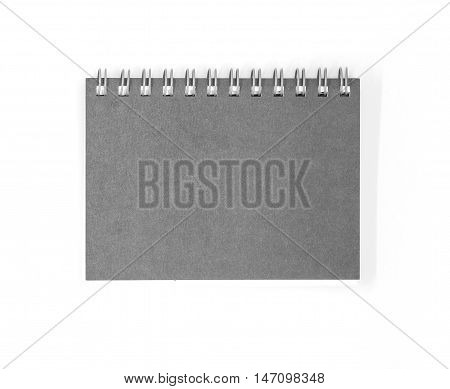 Gray recycled notebook ring binger isolated on white