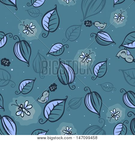 Fireflies night pattern seamless vector illustration eps